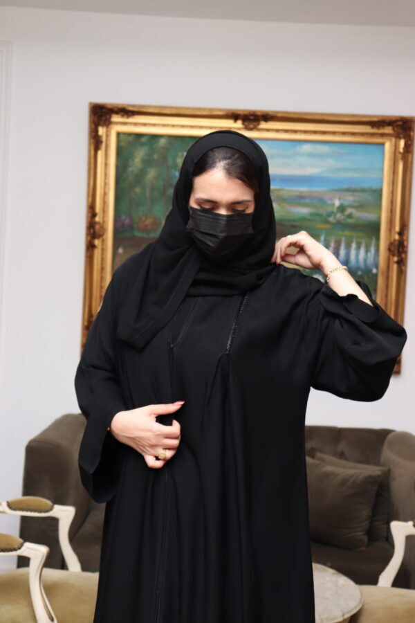 ⁦عبايه كلوش نواعم بشريط شك⁩ - الصورة ⁦8⁩