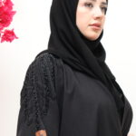 عبايه اسود بشك اسود من اكتاف