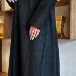 عبايه شامواه اسود بتطرزه اسود من اجناب