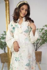 ⁦جلابية بناتي تركواز مورده بتيفاني⁩ - الصورة ⁦6⁩