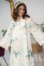 ⁦جلابية بناتي تركواز مورده بتيفاني⁩ - الصورة ⁦7⁩