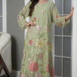 جلابيه تيفاني بترتر كامل على شكل ورود