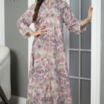 جلابيه بيج قطن بلياقه مشجره بورود زهريه (4)