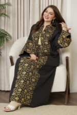 ⁦جلابيه اسود خليجيه بلياقه⁩ - الصورة ⁦5⁩