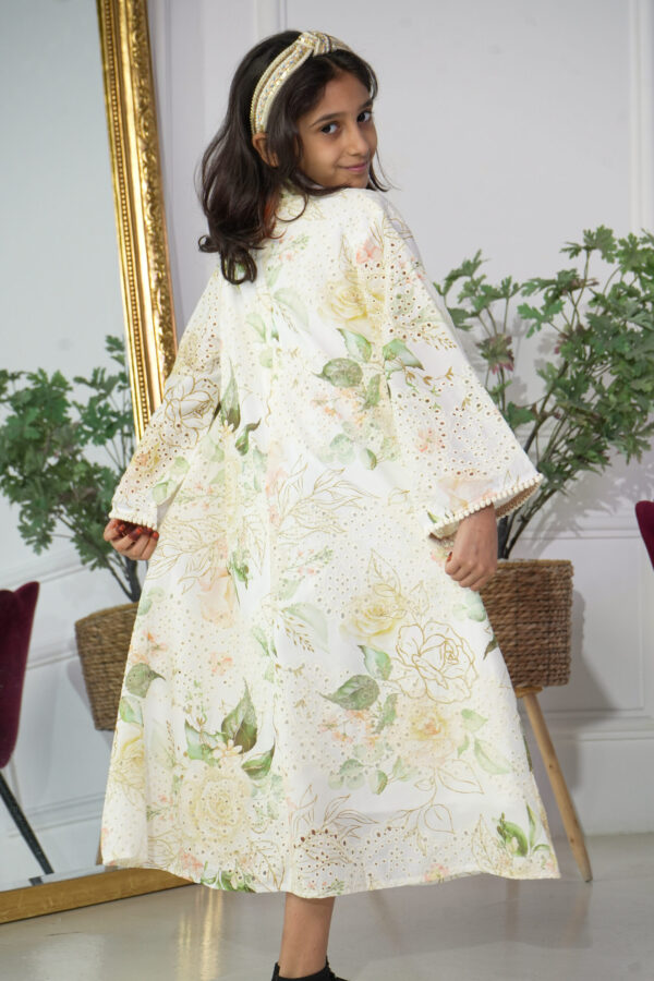 ⁦جلابية بناتي مشجره بورد اخضر⁩ - الصورة ⁦4⁩