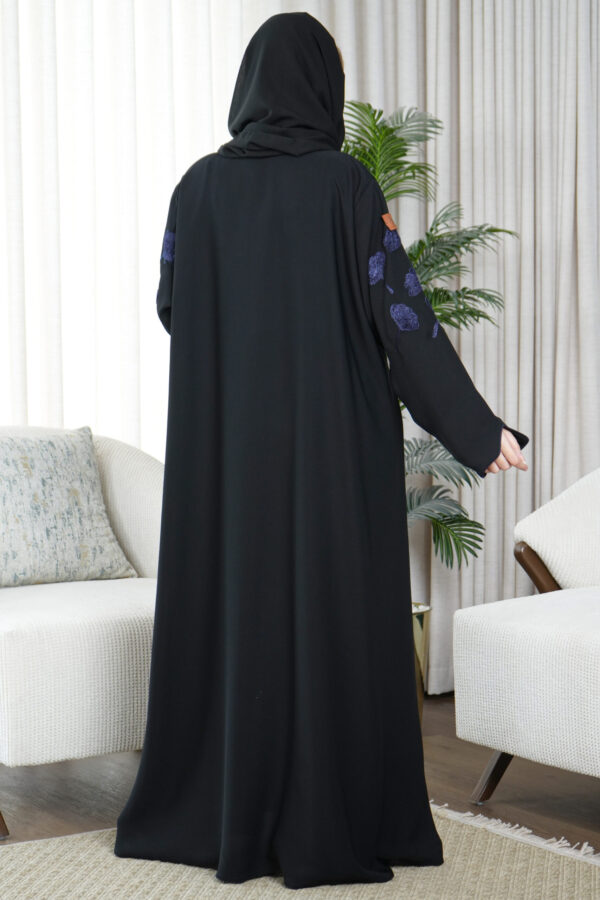 ⁦عبايه تالا مطرزة بخيوط كحلي⁩ - الصورة ⁦7⁩