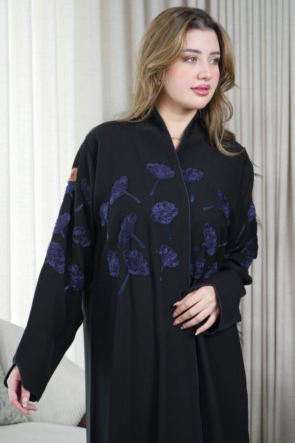 ⁦عبايه تالا مطرزة بخيوط كحلي⁩ - الصورة ⁦8⁩