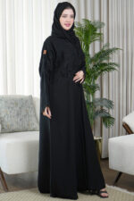 ⁦عبايه تالا متطرزة بخيوط اسود⁩ - الصورة ⁦2⁩