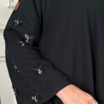 عبايه لينا كلوش بشك ورود على اكمام