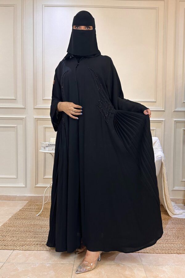 ⁦عبايه اسود بتدخل قماش مكسر شك من اجناب⁩ - الصورة ⁦4⁩