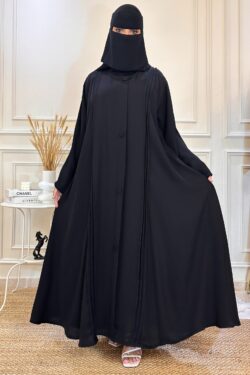 عباية ساده مغلقه بزراير مزينة