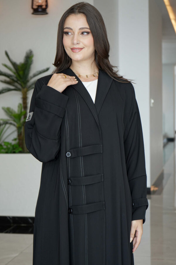 ⁦عباية كلوش ساده بقيطان اسود⁩ - الصورة ⁦6⁩