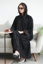 ⁦عبايه لهفة كريب كلاسيك بكم طي⁩ - الصورة ⁦2⁩