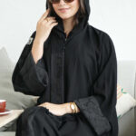 عبايه لهفة كريب كلاسيك بكم طي