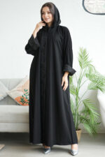 ⁦عبايه لهفة كريب كلاسيك بكم طي⁩ - الصورة ⁦5⁩