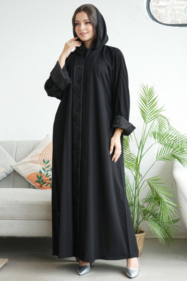 ⁦عبايه لهفة كريب كلاسيك بكم طي⁩ - الصورة ⁦5⁩