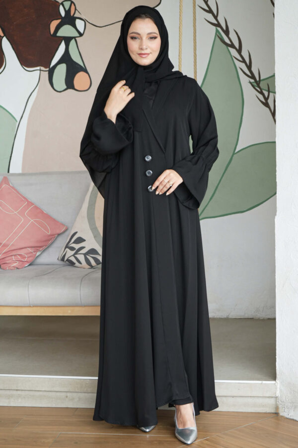 ⁦عباية بليزر قماش انترنت نص كلوش⁩ - الصورة ⁦10⁩