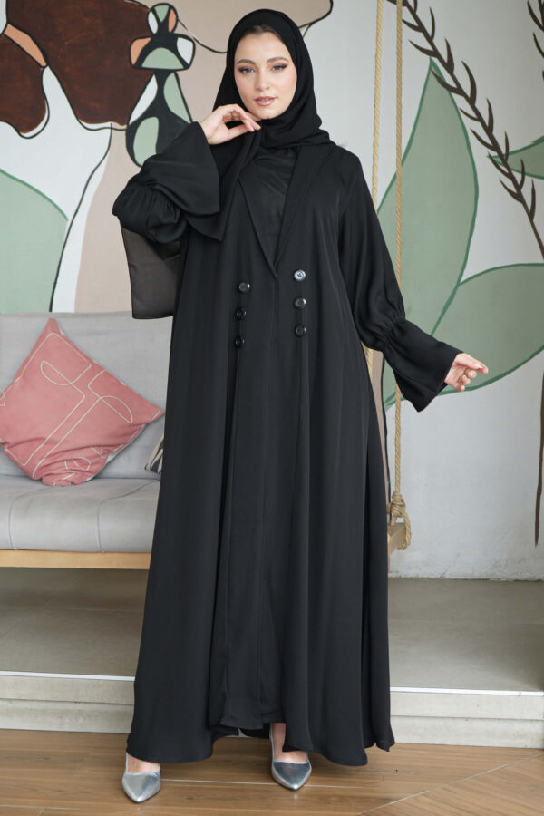 عباية بليزر مع ياقة انترنت نص كلوش