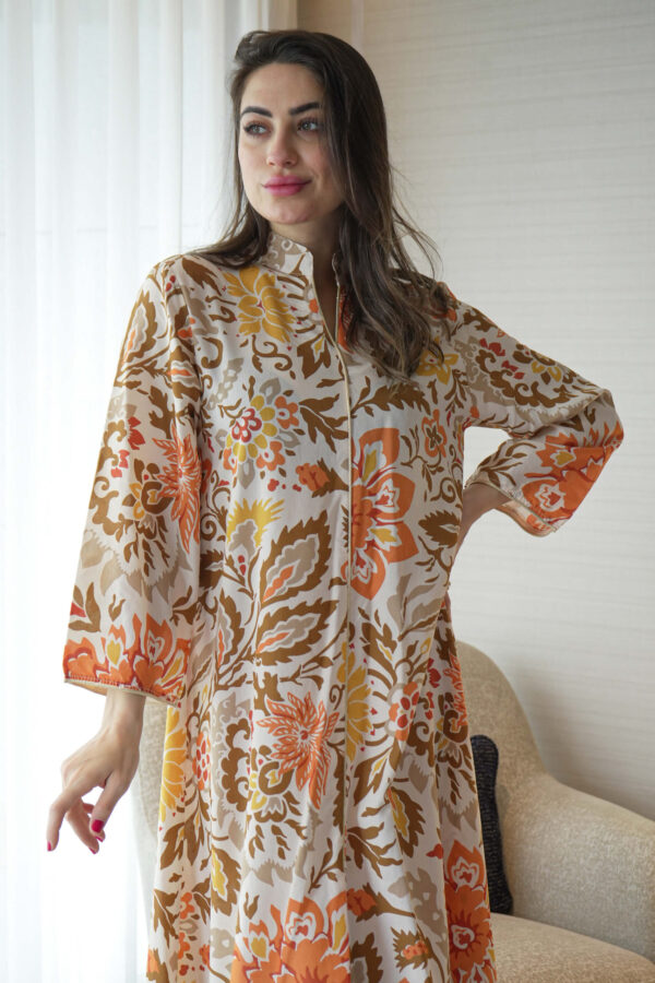 ⁦جلابيه بني بلياقه مشجره بورق شجره (6)⁩ - الصورة ⁦9⁩