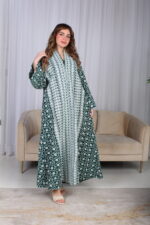 ⁦جلابية خليجية اخضر تصميم ملكي⁩ - الصورة ⁦5⁩