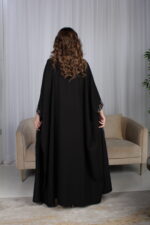 ⁦جلابية اسود ملكي قطعتين بتطريز دقات ملونة من الأمام و اكمام⁩ - الصورة ⁦13⁩