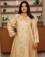 ⁦جلابية ذهبي وترتر ذهبي خليجيه بياقة و شك⁩ - الصورة ⁦4⁩