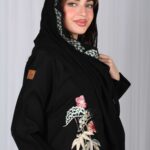 عباية شك ملون على شكل ورورد ملونة