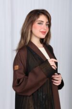 ⁦عباية شيفون بني جاكار كتف⁩ - الصورة ⁦12⁩