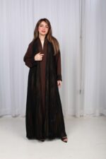 ⁦عباية شيفون بني جاكار كتف⁩ - الصورة ⁦15⁩