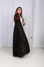 ⁦عباية شيفون بني جاكار كتف⁩ - الصورة ⁦18⁩