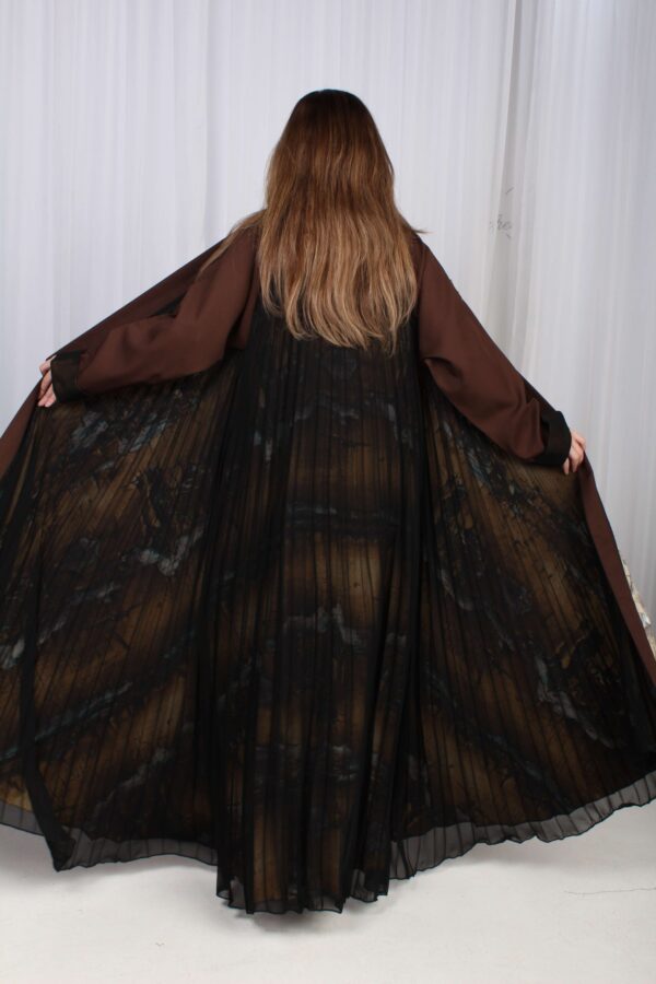 ⁦عباية شيفون بني جاكار كتف⁩ - الصورة ⁦19⁩