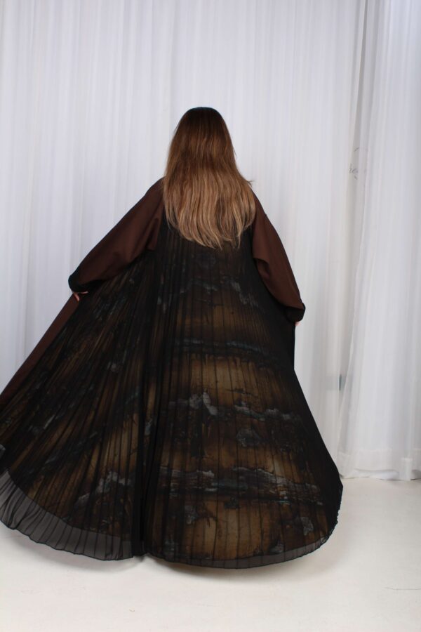 ⁦عباية شيفون بني جاكار كتف⁩ - الصورة ⁦20⁩