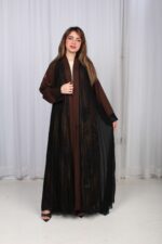 ⁦عباية شيفون بني جاكار كتف⁩ - الصورة ⁦5⁩