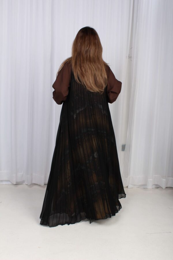 ⁦عباية شيفون بني جاكار كتف⁩ - الصورة ⁦8⁩