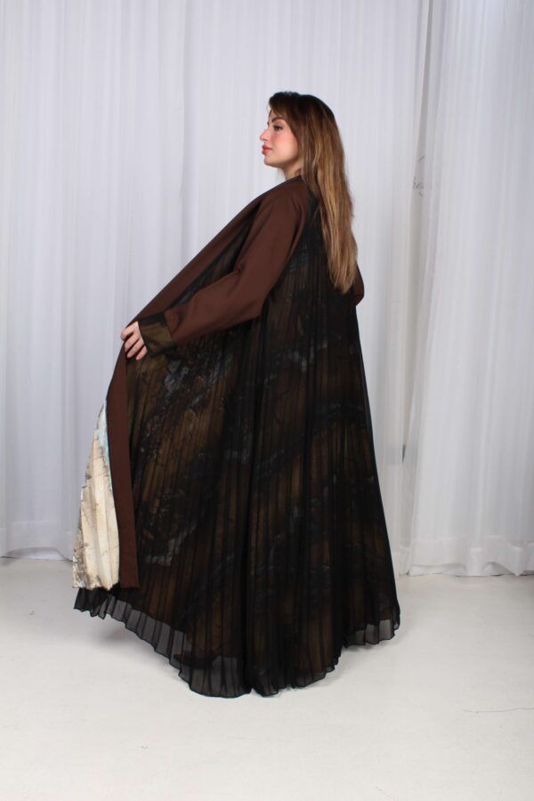 ⁦عباية شيفون بني جاكار كتف⁩ - الصورة ⁦9⁩