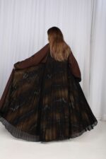 عباية شيفون بني جاكار كتف