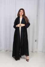 ⁦عباية شيفون كحلي جاكار كتف⁩ - الصورة ⁦2⁩
