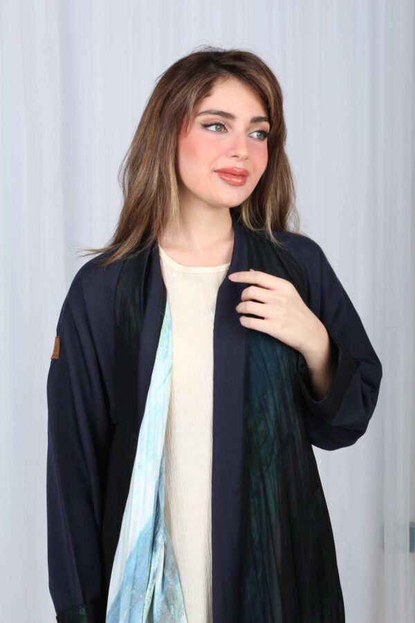 ⁦عباية كسرات شيفون كحلي جاكار كتف⁩ - الصورة ⁦6⁩