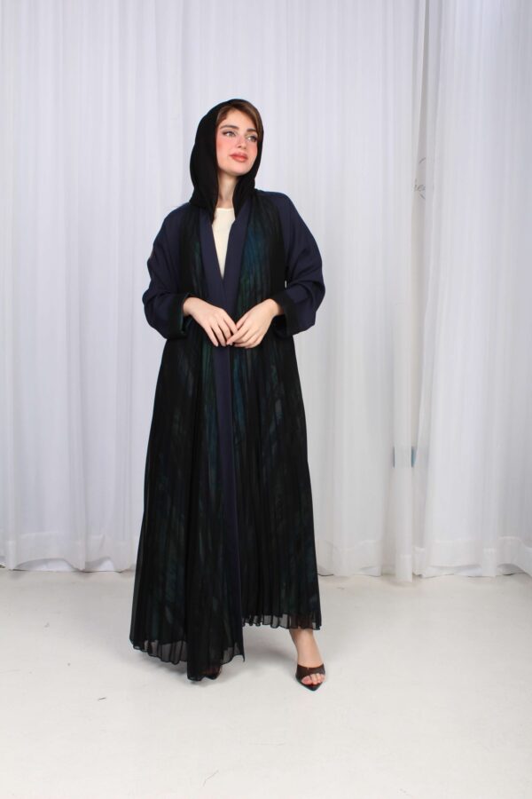 ⁦عباية كسرات شيفون كحلي جاكار كتف⁩ - الصورة ⁦8⁩