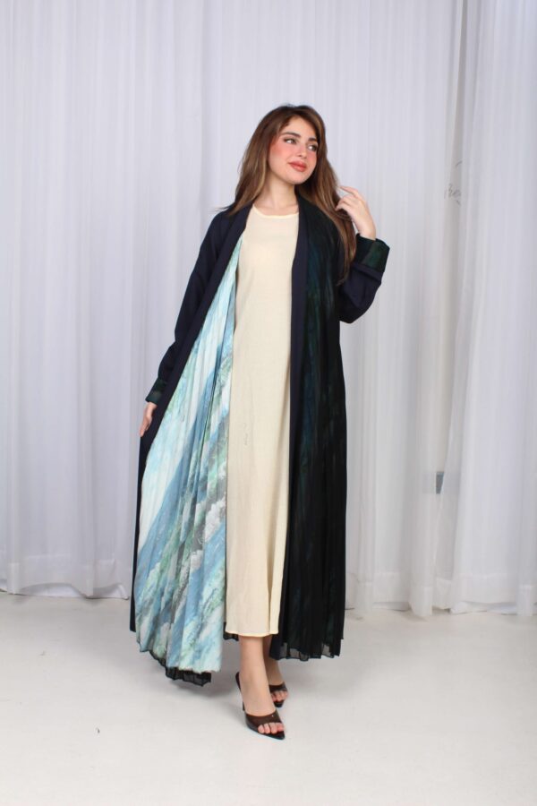 ⁦عباية كسرات شيفون كحلي جاكار كتف⁩ - الصورة ⁦10⁩