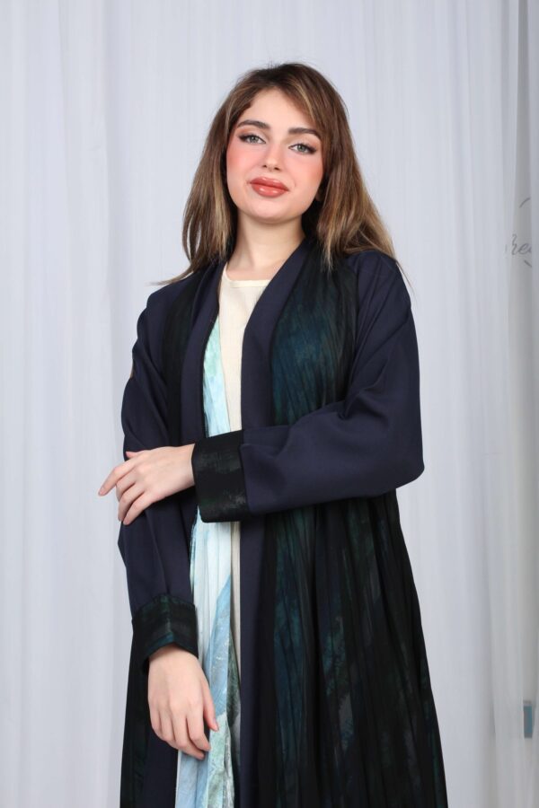 ⁦عباية كسرات شيفون كحلي جاكار كتف⁩ - الصورة ⁦13⁩