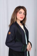 ⁦عباية شيفون كحلي جاكار كتف⁩ - الصورة ⁦14⁩
