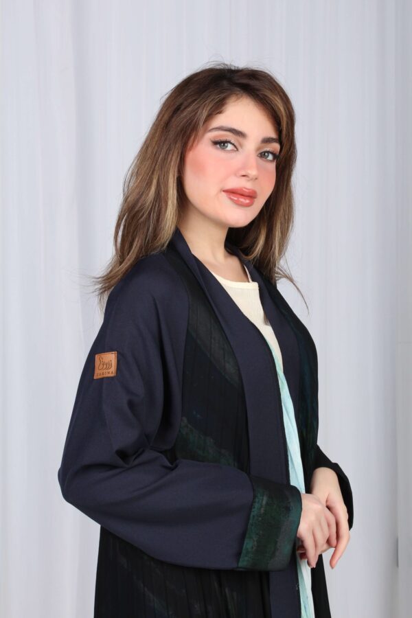 ⁦عباية كسرات شيفون كحلي جاكار كتف⁩ - الصورة ⁦14⁩