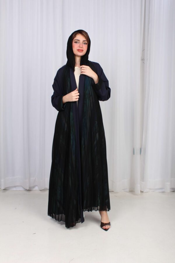 ⁦عباية كسرات شيفون كحلي جاكار كتف⁩ - الصورة ⁦15⁩