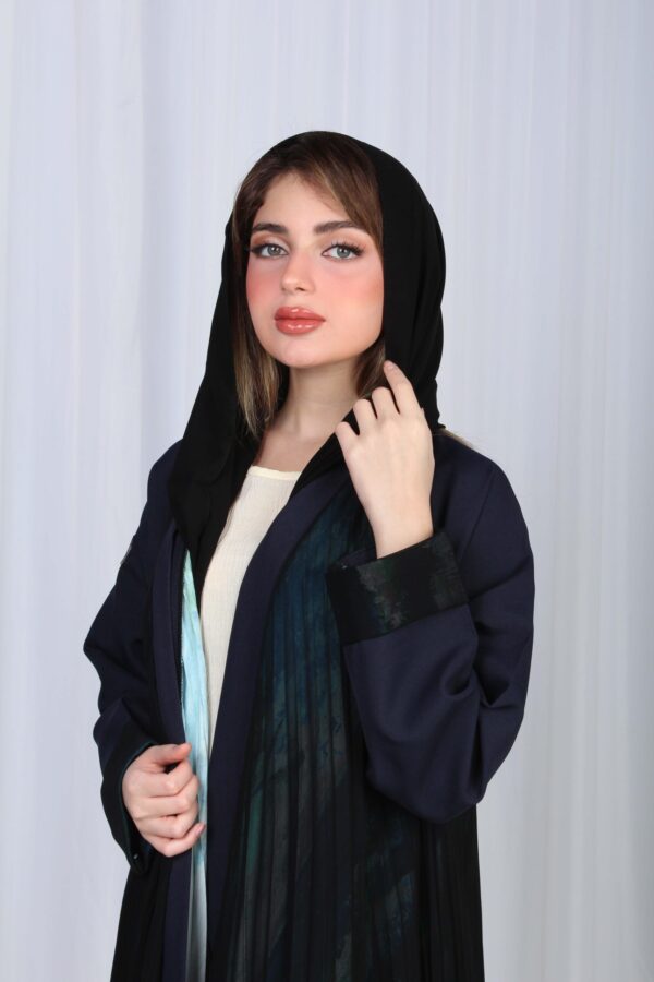 ⁦عباية كسرات شيفون كحلي جاكار كتف⁩ - الصورة ⁦17⁩