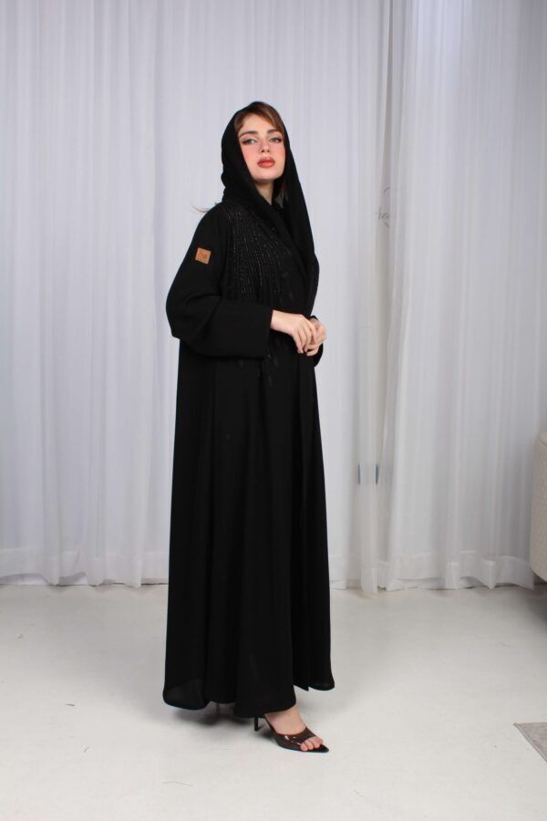 ⁦عباية تيجان ملكية بشك أسود⁩ - الصورة ⁦6⁩