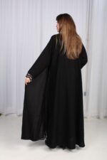 ⁦عباية دانتيل اسود بالأكمام والجوانب⁩ - الصورة ⁦17⁩