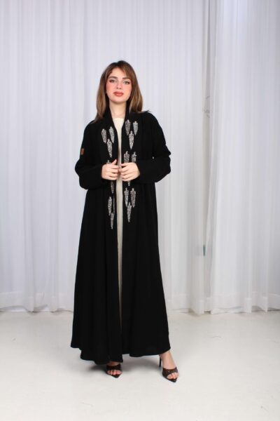 ⁦عباية فلري بشك وخرز الأبيض⁩ - الصورة ⁦8⁩