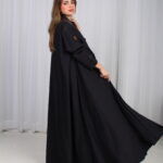 عباية بليزر قماش جاكار كحلي