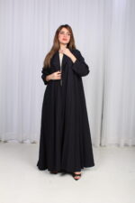 ⁦عباية بليزر قماش جاكار كحلي⁩ - الصورة ⁦9⁩